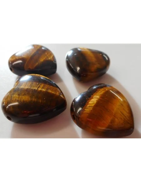 Oeil tigre coeur pendentif