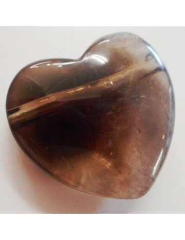 Pendentif coeur quartz fumé