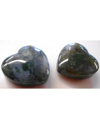 Pendentif coeur agate mousse