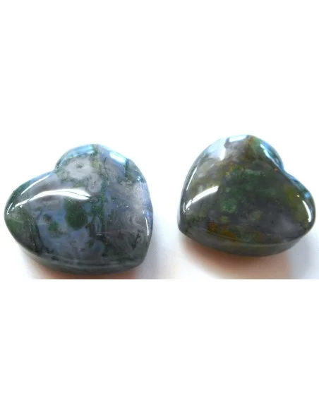 Pendentif coeur agate mousse