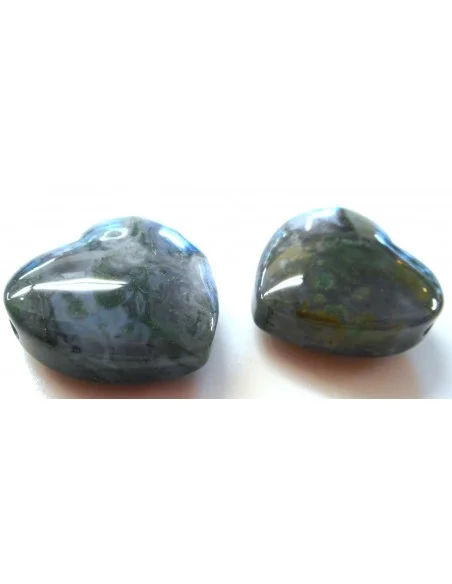 Pendentif coeur agate mousse