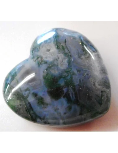 Pendentif coeur agate mousse