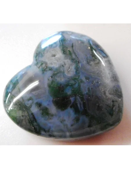 Pendentif coeur agate mousse