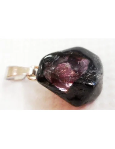 Tourmaline melon d'eau et noire pendentif