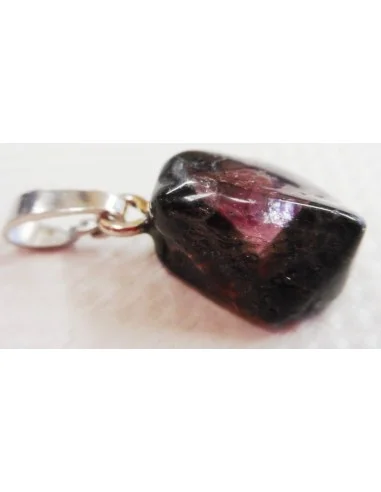 Tourmaline melon d'eau et noire pendentif