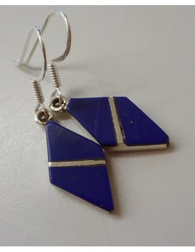 Boucles d'oreilles en lapis lazuli losange