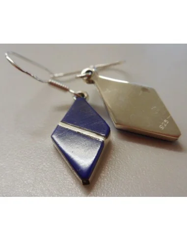 Boucles d'oreilles en lapis lazuli losange