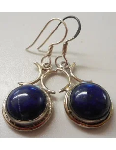 Boucles d'oreilles en lapis lazuli ronde