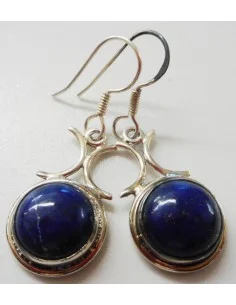 Boucles d'oreilles en lapis lazuli ronde 2