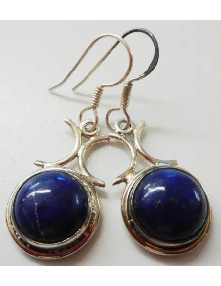 Boucles d'oreilles en lapis lazuli ronde