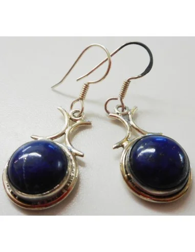 Boucles d'oreilles en lapis lazuli ronde