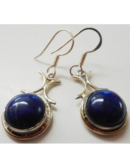 Boucles d'oreilles en lapis lazuli ronde