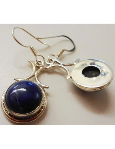 Boucles d'oreilles en lapis lazuli ronde