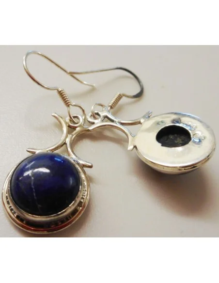 Boucles d'oreilles en lapis lazuli ronde