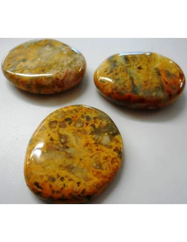 Galet agate crazy lace orange