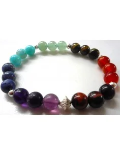 Bracelet sept chakras argent 8mm