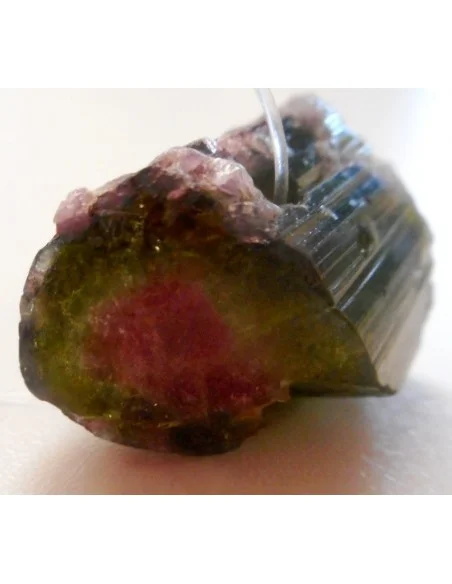 Tourmaline melon d'eau brute pendentif Tourmaline melon d'eau brute pendentif