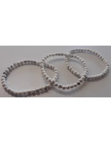 Bracelet magnésite?Hwlite 4mm