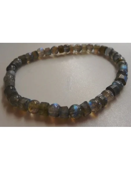 Labradorite cilindre boule 5mm bracelet