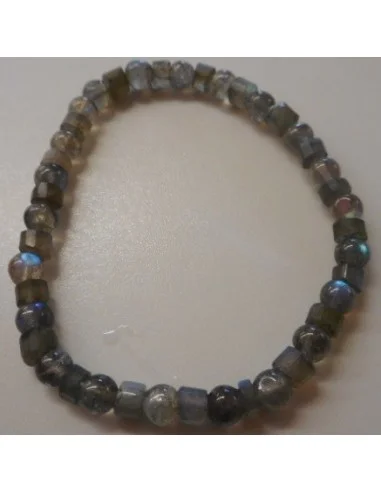 Labradorite cilindre boule 5mm bracelet