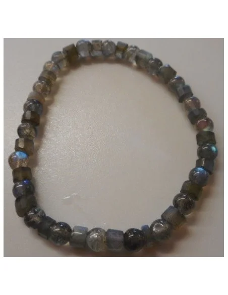 Labradorite cilindre boule 5mm bracelet