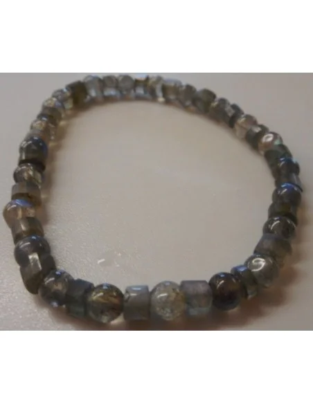 Labradorite cilindre boule 5mm bracelet