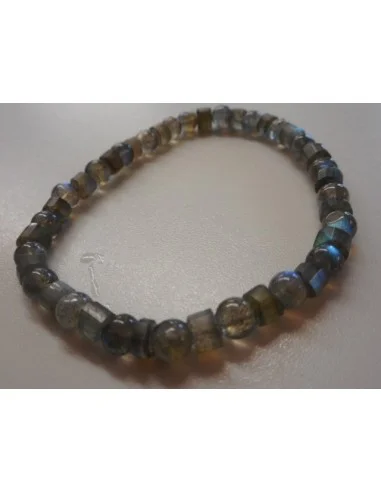 Labradorite cilindre boule 5mm bracelet