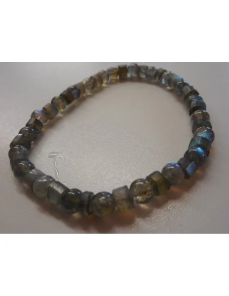 Labradorite cilindre boule 5mm bracelet