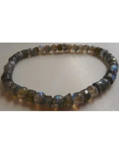Labradorite cilindre boule 5mm bracelet