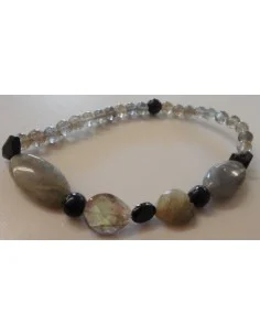 Labradorite, spinelle, t noire bracelet 2