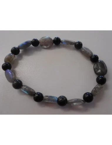Labradorite, tourmaline noire bracelet