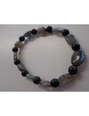 Labradorite, tourmaline noire bracelet