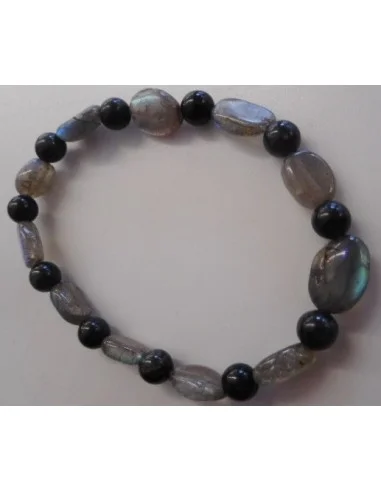 Labradorite, tourmaline noire bracelet