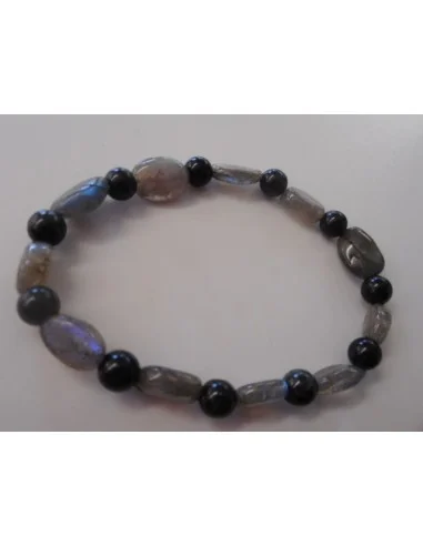 Labradorite, tourmaline noire bracelet