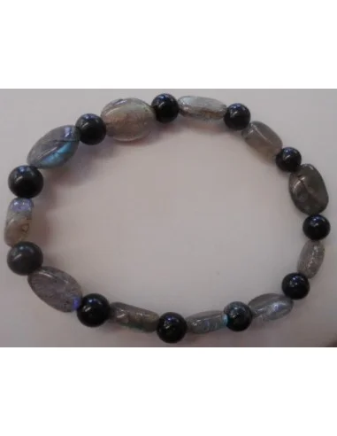 Labradorite, tourmaline noire bracelet