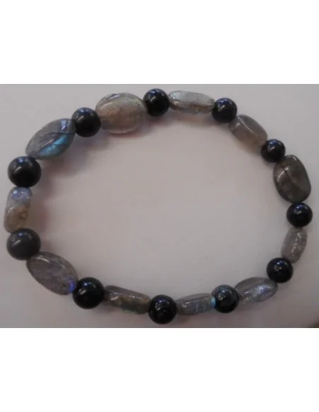 Labradorite, tourmaline noire bracelet Labradorite, tourmaline noire bracelet