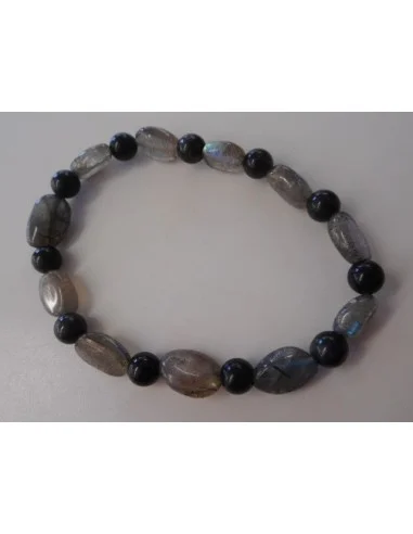 Labradorite, tourmaline noire bracelet