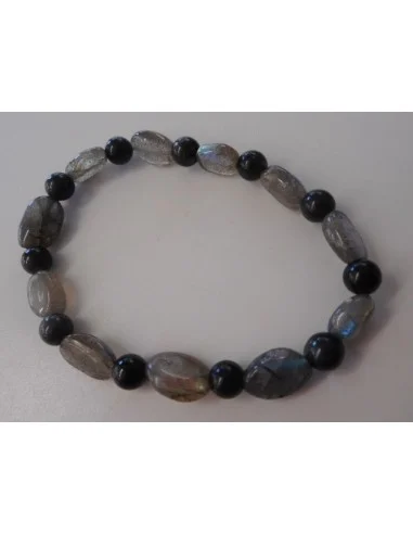 Labradorite, tourmaline noire bracelet