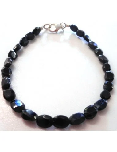 Bracelet Spinelle noire fermoire