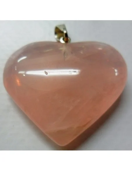 Pendentif en quartz rose coeur