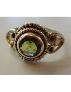 Péridot bague argent