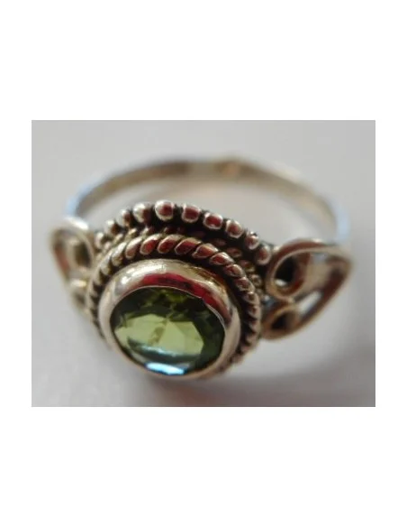 Péridot bague argent