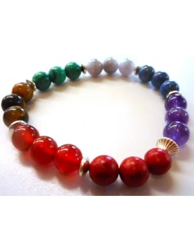 Bracelet sept chakras argent