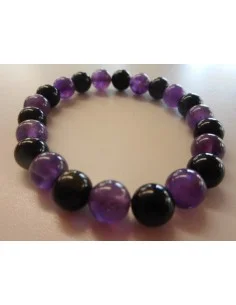 Bracelet en cacoxenite 8MM et jais 6MM 2