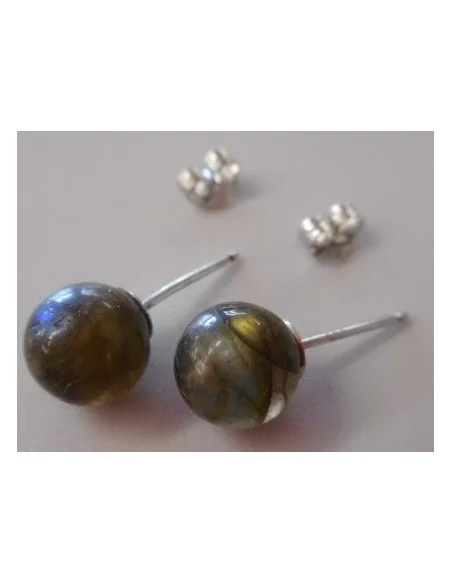 Boucles doreilles en  labradorite