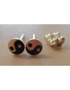 Boucles Yin-Yang argent pierre