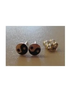 Boucles Yin-Yang argent pierre 2