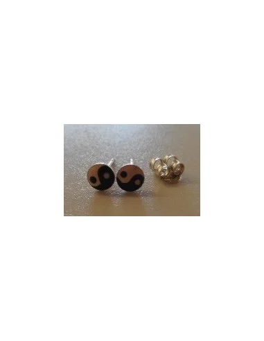 Boucles Yin-Yang argent pierre