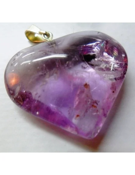 Pendentif en coeur ametrine