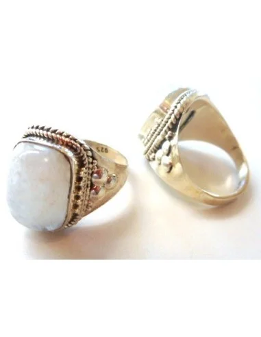 Pierre lune Bague argent 